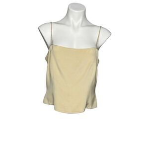 Ann Taylor vintage tan silk cropped cami top size 12